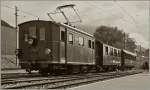 Etwas BOB in Blonay bei der B-C: Die HGe 3/3 29 (Baujahr 1926), der  Kaiserwagen  und ein schon seit l�ngerem bei der Blonay-Chamby Bahn eingesetzter BOB Vierachser.