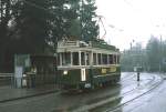 Der historische Triebwagen Ce 4/4 147 der Berner Stra�enbahn ist im Mai 1980 als Speisewagentram unterwegs