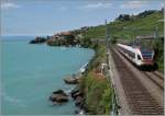 Der SBB RABe 523 021 als S 1 zwischen Riavz und St.Saphorin.