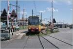 Der Be 4/8 N° 3 (94800 450 003-9 D-TVYS) aus Orbe in Chavornay angekommene wendet hier und wartet auf die baldige Rückfahrt nach Orbe.