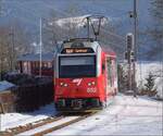 Winterlich auf den Freibergen.

Motorwagen Be 4/4 652 in Les Reussilles. Februar 2023. 