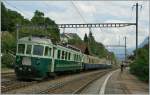 Auch der sch�ne Be 4/4  Wellensitich  war beim S�drampefest im Einsatz, hier beim Halt in Ausserberg.