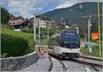 Der CEV MVR ABeh 2/6 7507 verlässt St-Légier Gare Richtung Blonay, intressanterweise ist die neue Weiche die zum aufwändig sanierten Abstellgleis führt noch immer nicht