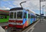 Triebwagen BDe 4/4 502 der Aigle–Ollon–Monthey–Champ�ry-Bahn (ASD), heute unter dem Dach der Transports Publics de Chablais (TPC).