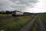 383 203-7 zieht mit einem Leeren Autotransportzug bei Oberdachstetten in Richtung Norden. 02.07.24