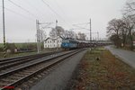 363 050-6 verlässt Tršnice mit einem Elbtal-Umleiter in Richtung Cheb. 11.11.16