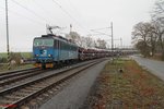 363 050-6 verlässt Tršnice mit einem Elbtal-Umleiter in Richtung Cheb. 11.11.16