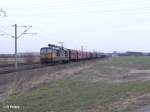 371 013 mit gemischten Güterzug bei Borsdorf. 05.03.11